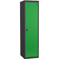 Probe Police Locker Double Coat Hook Cam Lock ACTIVECOAT W460xD550xH1780mm Metallic Black Body Green Door 7 Year Warranty