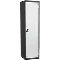 Probe Police Locker Double Coat Hook Cam Lock ACTIVECOAT W460xD550xH1780mm Metallic Black Body Smoke White Door 7 Year Warranty