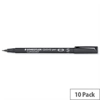 Staedtler Lumocolor CD Marker Pens Black Pack 10