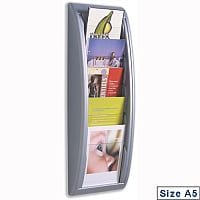 Quick Fit Literature Holder Wall-mount 5 x A5 Pockets Aluminium