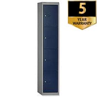 Bisley 4 Door Steel Locker Goose Grey Blue W305xD305xH1802mm 5 Year Warranty