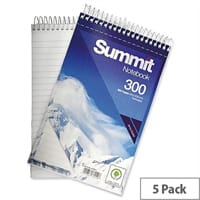Wirebound Notebook Headbound 125x200mm 300 Pages Pack 5 Summit