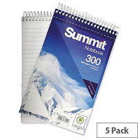 Wirebound Notebook Headbound 125x200mm 300 Pages Pack 5 Summit