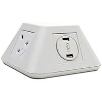 Inca On-surface Power Module 2 x UK Sockets, 2 x twin USB Fast Charge - White