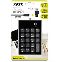 Port Designs 900801 numeric keypad Notebook USB Black, Grey