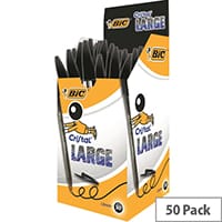 Bic Cristal Large Ballpoint Pen Black Clear Barrel Pack 50