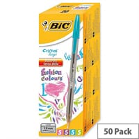 Bic Cristal Large Ballpoint Pen Blue Clear Barrel Pack 50