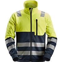 Snickers 8035 AllroundWork, High-Vis Full Zip Jacket Class 2 High Visibility Yellow - Navy Size: XXXL