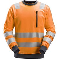 Snickers 8037 AllroundWork High-Vis Sweatshirt Class 2/3 High Visibility Orange - Size: XXXL