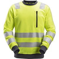 Snickers 8037 AllroundWork High-Vis Sweatshirt Class 2/3 High Visibility Yellow - Size: XXXL