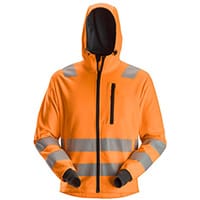 Snickers 8039 AllroundWork High-Vis Full Zip Hoodie Class 2 Size XS Orange