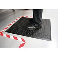 Mat Anti-fatigue Rubber Textured Anti-slip Bevelled-edge 700x800mm Ripple Pattern Pack of 2