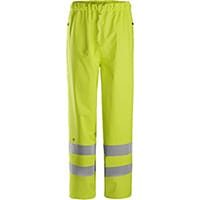 Snickers 8267 ProtecWork Rain Trousers PU High-Vis Class 2 High Visibility Yellow - Size: XS