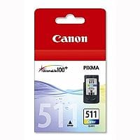 Canon CL-511 C/M/Y ( 2972B001 ) 3 Colours: Cyan, Magenta, Yellow Ink Cartridge Original - for PIXMA MP230, MP237, MP252, MP258, MP272, MP280, MP282, MP495, MP499, MX360, MX410, MX420