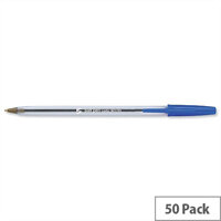 Blue Ballpoint Pen Clear Barrel Pack 50 5 Star