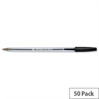 Black Ballpoint Pen Clear Barrel Pack 50 5 Star