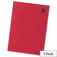 5 Star A5 Indexed Manuscript Book Casebound 192 Pages Pack 5