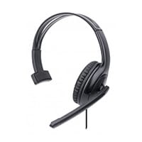 Manhattan Mono Over-Ear Headset (USB), Microphone Boom (padded), Polybag Packaging, Adjustable Headband, In-Line Volume Control, Ear Cushion, USB-A for both sound and mic use, cable 1.5m, Three Year Warranty