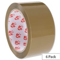Packing Tape Low Noise Polypropylene 48mm x 66m Buff 6 Pack 5 Star