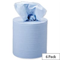 5 Star Centrefeed Blue Paper Tissue Refill Rolls L150m x W195mm for Dispenser 2-ply 150m (6 Rolls)