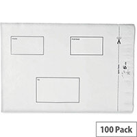 5 Star Elite Protective Envelopes Polythene Opaque 250x320mm & 50mm Flap Peel & Seal Pack 100