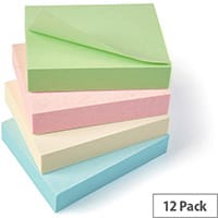 5 Star Eco Recycled Notes 38x51mm Re-Move Pastel Pack 12