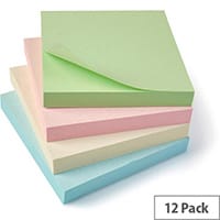 5 Star Eco Repositionable Notes 76x76mm Re-Move Pastel Pack 12