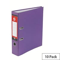 5 Star Office A4 Lever Arch File 70mm Purple Pack of 10