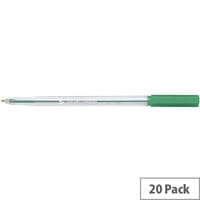 5 Star Office Ballpoint Pen, Medium, Green, 1mm Tip, 0.7mm Line Width (Pack of 20, Ref 907680) - Smooth Writing for Everyday Use