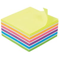 5 Star Office 76x76mm Sticky Notes Repositional Cube 6 Bright Colours 400 Sheets
