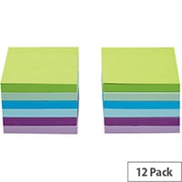 5 Star Office 76x76mm Re-move Sticky Notes 6 Neon/Pastel Colours 100 Sheets Per Pad Pack of 12 Pads