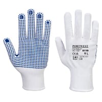 Portwest A110 Polka Dot Glove White & Blue Small