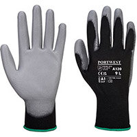 Portwest A120 PU Palm Glove Black & Grey Medium