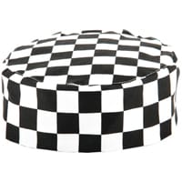 Whites Chefs Skull Cap Big Black and White Check