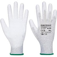 Portwest A199 Antistatic PU Palm Glove Grey Medium