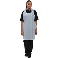 Disposable Polythene Bib Aprons 14.5 Micron White (Pack of 100)