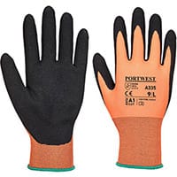 Portwest A335 Dermi-Grip NPR15 Nitrile Sandy Glove Orange & Black Small