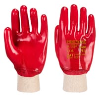 Portwest A400 PVC Knitwrist Glove Red XL