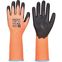 Portwest A631 Vis-Tex Cut Glove Long Cuff Orange & Black Medium