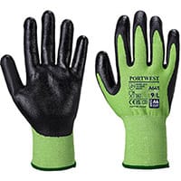 Portwest A645 Green Cut Glove - Nitrile Foam Green & Black Large