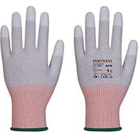 Portwest A696 LR13 ESD PU Fingertip Glove (Pack of 12) Grey & White Medium