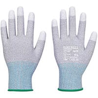 Portwest A698 MR13 ESD PU Fingertip Glove (Pack of 12) Grey & White Medium