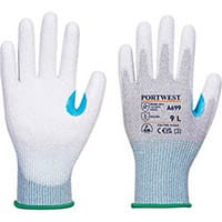 Portwest A699 MR13 ESD PU Palm Glove (Pack of 12) Grey & White XSmall