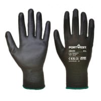 Portwest AB129 PU Palm Glove (288 Pairs) Black XS Regular Fit