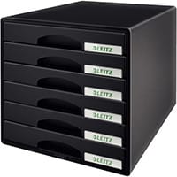 Leitz Plus 6 Drawer Cabinet Black