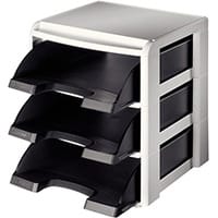 Leitz Plus Letter Tray Rack Grey & Black