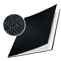 Leitz impressBIND Hard Covers, 10.5 mm - Matt Linen Surface, A4, 71-105 Sheet, Dim. 216x14x302 - Colour: Black (Pack of 10)