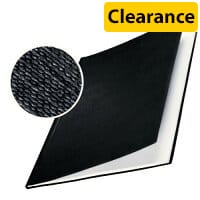 Leitz impressBIND Hard Covers, 14.0 mm - Matt Linen Surface, A4, 106-140 Sheet, Dim. 216x18x302 - Colour: Black (Pack of 10)