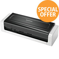 Brother ADS-1200W A4 Mobile Document Scanner, 25 Pages Per Minute, USB 3.0 Powered, Windows ; Mac And Linux Compatible