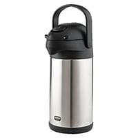 Addis President Pump Vacuum Jug Chrome Stainless Steel - 3 Litre Jug - Hot Or Cold, Maintains Temperature For 6 Hours, Double-Walled